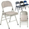 Nyxi Folding Chairs with Padded Fabric Seats, Metal Frame, Foldable Chair Home Office Dinning, Multi-Purpose Indoor & Outdoor (Camel Cream, 1 X Chair)
