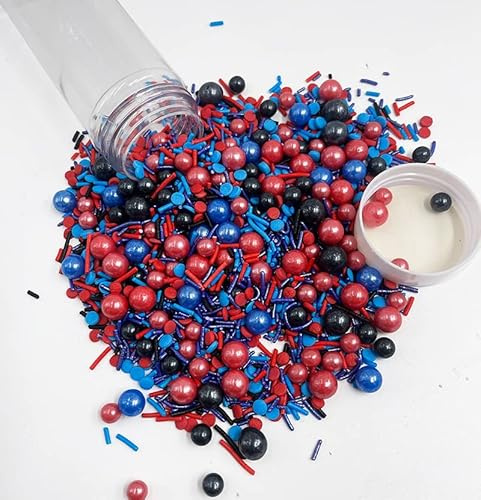Spiderman Sprinkles for Cake Decorating Edible 120g/4.2oz Cake Decorations Fancy for Cupcake Decorations Ice Cream Toppings, Edible Cake Cupcake Decorating Jimmies, Nonpareils, Sugar Pearl Sprinkles