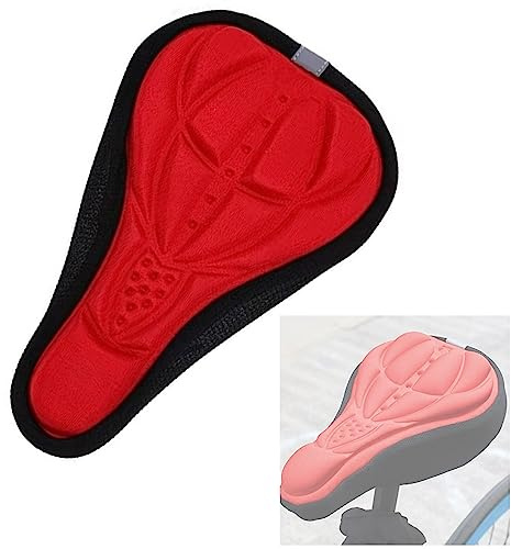 AIUOUS Bike Saddle Kids Bicycles Bike Seat Pad Boys & Girls Saddle Cover Children Bike Saddle Padded Saddle Gel Cushion (Medium, Red)