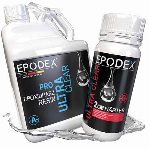 EPODEX Epoxidharz Set PRO, bis 2cm, HAVANA BRONZE - Metallic, 3kg | Kristallklares Epoxy Resin Set, Harz Gießen Set, Resin-Kunst (Resin Art), Doming, Schmuck, kleine Form- und Gussteile, uvm