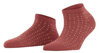 FALKE Damen Sneakersocken Multispot W Sn Baumwolle kurz gemustert 1 Paar, Rot Lobster 8862, 35-38