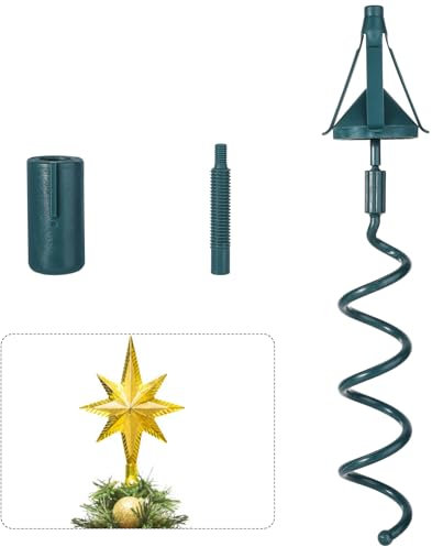 Christmas Tree Topper Stabilizer - Support Holder for All Tree Base Types (Green)