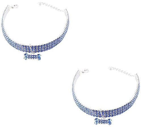 ABOOFAN 2stücke Mini Wasserstein Hundehalsband Mit Verstellbarem Schnallenverschluss Blauer Halsband Für Hunde Stilvolles Und Langlebiges Haustierzubehör