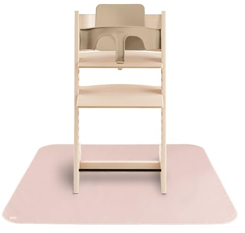 Mushie Spritzmatte Bodenschutzmatte für Baby | Wasserdichte & Maschinenwaschbare Matte für Hochstuhl | 108x108 cm | Leicht, Langlebig & BPA-frei Splat Mat | Perfekt für Essensbereich (Blush)