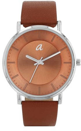 Amor Armbanduhr Unisex Damen Herren Quarzuhr Analog, mit veganem Apfelleder Armband, Schwarz, 3 bar Wasserdicht, Kommt in Uhren Geschenk Box, 2037082
