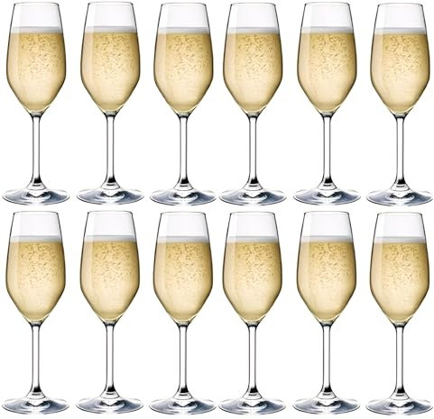 Omniacasa Calice Flute In Vetro Colore Trasparente 24 Cl, Confezione Da 12 Calici