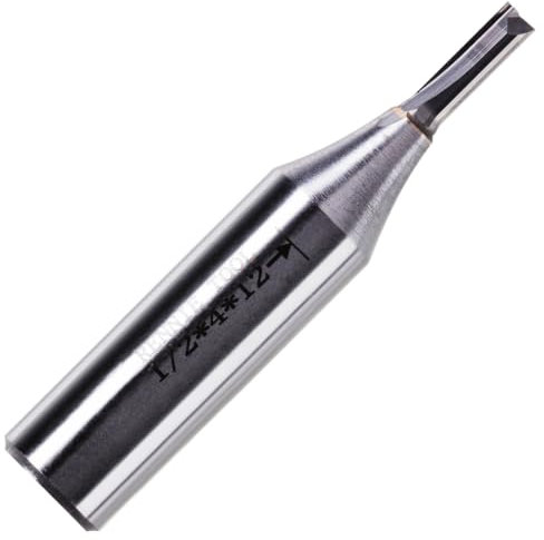 Rennie Tools - 4mm Cutting Diameter x 12mm Flute x 1/2 Shank TCT Tipped 2 Flute Straight Router Cutter Bit. Compatible With Makita Trend Festool Hikoki Dewalt Router Etc. 4mm Router Bit