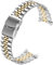Juntan Gebogene Enden Konisch 22mm Edelstahl Uhrenarmband Metall Uhrenarmbänder für Männer Frauen Flexibles Silber Gold Ersatzarmband Faltschlie