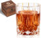 GLASKEY Verre à Whisky en Cristal 320ml, Cadeau Unique pour Papa dans une Boîte en Bois de Valeur, Verres à Whisky bordés d'or pour lui, Papa, Mari, Oncle, Verre à Bourbon pour la Décoration