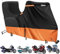 Motorradabdeckung Outdoor Wasserdicht mit Side+Top Box,420D Oxford Motorrad Abdeckplane für Touring Modelle, Anti-UV, Regen und Staub Schutz,Motorrad Abdeckplane (300x111x142CM Schwarz-Orange)