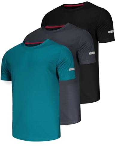 Chenjunrong 3/5 Pack T-Shirts Für Herren Sport Tshirts Herren Funktionsshirt Laufshirt Herren Kurzarm Sommer Fitnessshirt Trainingsshirt Sport Kleidung Männer Atmungsaktive Shirts