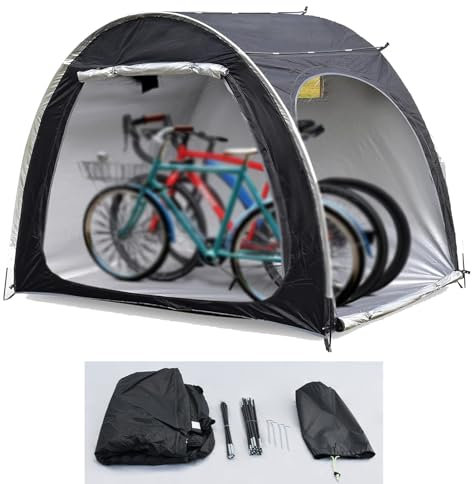 Copri Biciclette da Esterno, Tenda di Stoccaggio della Bici Moto Copribici, Capanno da Giardino per Attrezzi,200×80×165cm