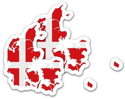 Finest Folia 2er Set Länder Silhouetten Aufkleber Länderaufkleber Bundesland Flagge Sticker für Auto Fahrrad Motorrad Modellblau selbstklebend wetterfest R215 (05 Dänemark)