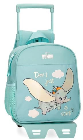 Disney Joumma Dumbo Fly Vorschulrucksack mit Trolley, blau, 23 x 25 x 10 cm, Polyester, 5,25 l, blau, Talla única, Vorschulrucksack mit Trolley