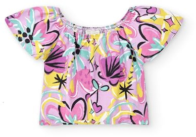 Tuc Tuc Camiseta Punto Manga Corta de niña en Lila y Volantes