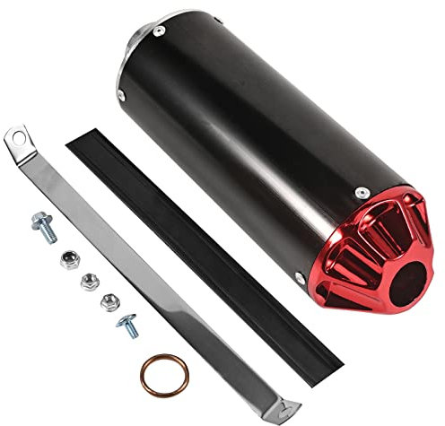 Trkimal Silencieux d'échappement arrière universel pour moto - 28 mm - En acier inoxydable - Avec joint de serrage - Pour 50 cc, 70 cc, 90 cc, 110 cc, 125 cc, ATV, Dirt Pit, Quad Bike, Motocross