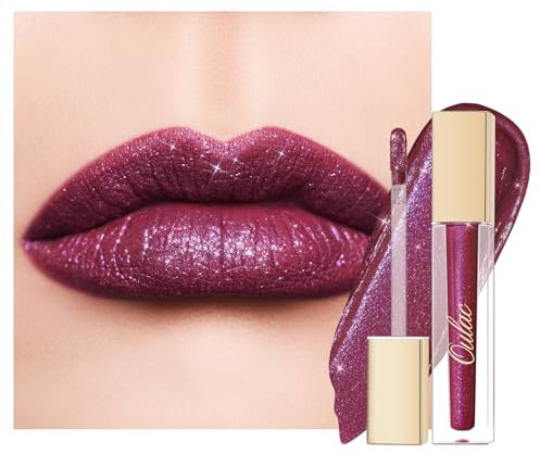 Oulac Glitzer Lippenstift Flüssig Matt | Langanhaltender Lippenstife | Metallic Glitzer Finish | Kussechter Lippenstift | Wasserdicht Lippen Make-up | Cremige Textur | Vegan | 4.5ml MS05
