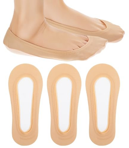 JJUNW 6 Stück Ballerina Socken Damen, Damen Atmungsaktiv Füsslinge, Unsichtbare Sneaker Socken Rutschfeste Flache Socken Nicht Auslaufen Sock Für Frauen für Damen Mädchen(Hautfarbe)