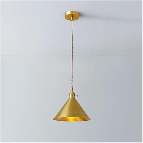 Chandelier Lámpara Colgante de latón Cepillado, lámpara de araña de Altura Ajustable | Lámpara de Techo Americana Vintage para Isla de Cocina y Comedor | Estilo Retro clásico (Mediano) Chandelier