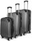 MOTUZP Koffer & Trolleys 4-Rad Koffer Set 3 Teilig Größen L/M/S Hartschale Koffer Reisekoffer Set 3 teilig mit TSA Schloss und 4 Rollen ABS Hartschalen Trolleys (dunkelgrau)
