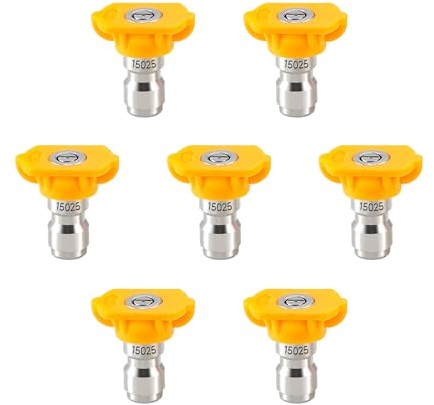 Tool Daily Pressure Washer Tips, 15 Degree Power Washer Nozzle Tips 7 Pack | Yellow, 1/4 Inch Quick Connector, 4000 PSI