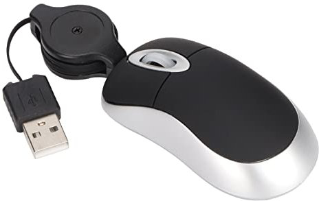 Souris D'Ordinateur, USB Fashionable Ordinateur Portable Mini Mouse Mouse Portable Rettractable Cord Wide Compatibilité avec 98/7 / 2000 / Me/XP/Vista