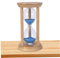 Temporizador de reloj de arena, temporizador de arena con madera de azul y estructura de vidrio de 5 minutos con escala de tiempo resistente al impacto para planificación, entrenamiento, adorno