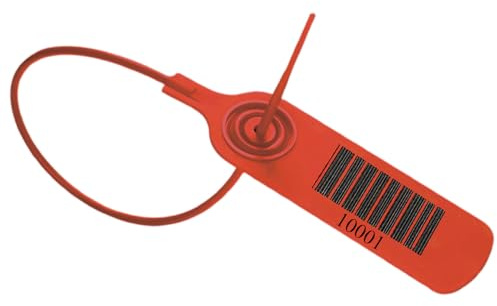 Fascette Plastica, 100 pcs Targhette Portachiavi, Sigilli diSicurezza, Fascette con Etichetta Per i Vestiti, i Portachiavi, l'Etichettatura (Rosso)