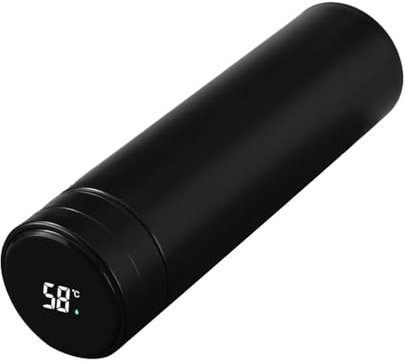 Water Bottle Taza de acero inoxidable taza de agua inteligente separación de té y agua para hombres y mujeres (Black, A)