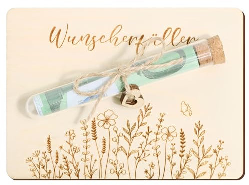 Geldgeschenke Verpackung,RoadLoo Geldgeschenk Konfirmation mit Reagenzgläser Hochwertige Umschlag und Hanfseil Konfirmation Geschenk Ideal für Geburtstag Hochzeit Weihnachten(Flora)