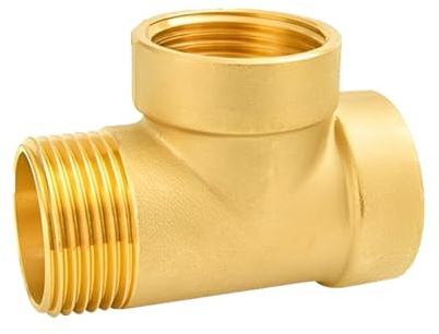 3-Wege Messing Wasseranschluss Verteiler, 1 Zoll T Stück Wasserverteiler | 1 IG x IG x AG, 3 Fach DN25 Wasserverteiler, T Anschluss Abzweig für Pumpe, Hauswasserwerk und Wasserpumpe Bewässerung