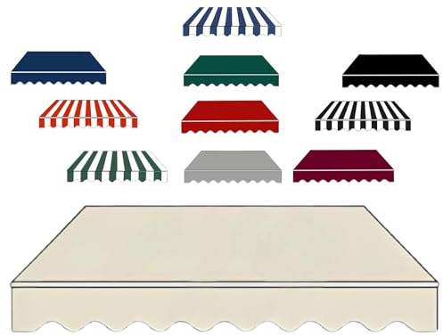 200cm 300cm 400cm 500cm 600cm Markisenbespannung Canvas Wasserdicht Markisenstoff Wechseln Außen Markisen Ersatzstoff für Garten Terrasse Geschäft(Begie,500x350cm)