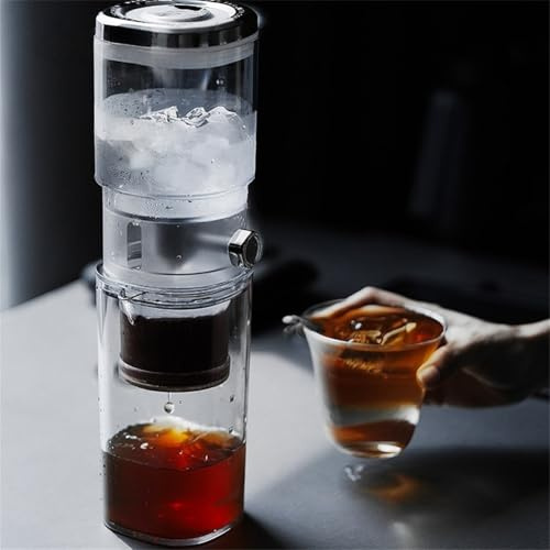 LatoYard Drip Tower Cold Brew Coffee Maker con sapore uniforme gocciolante migliorato, installazione per la preparazione di ghiaccio, 31,5 x 8,5 x 8,5 cm