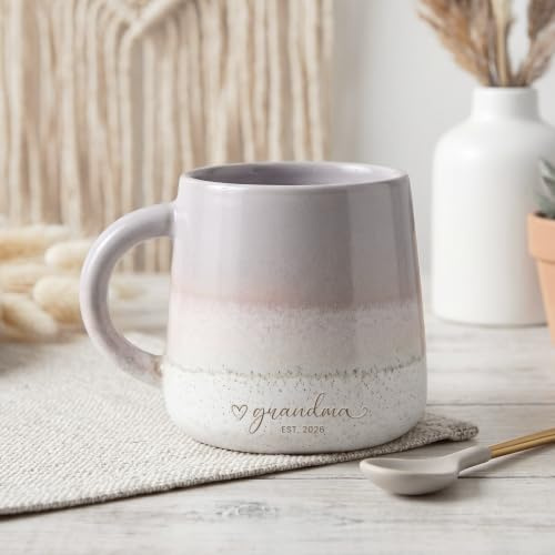 Personalised Mug with Name | Customised Gifts Engraved Coffee Mug for Men and Women | Customisable | Microwave and Dishwasher Safe | Personalised Gifts | Stoneware Gradient Mug (Grey)