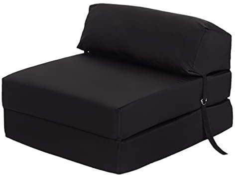 Ready Steady Bed Cómoda Silla Plegable en Z | Sofá Cama Futón Ligero | Cubierta Suave y Resistente al Agua | Colchón Individual de diseño ergonómico Zbed (Negro)