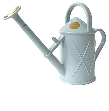 Indoor Plastic Watering Can | The HAWS The Bartley Burbler - Two Pint | Pot Waterer | Fine Spray Rose - Duck Egg Blue