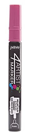 Pebeo 4 pennarelli artistici, Metallo, Rosa, 0.15 x 0.15 x 1.41 cm