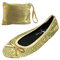 After Party Pumps® Gold Sequin Size UK 3-4 Ladies Roll Up Shoes Sparkly Glitter