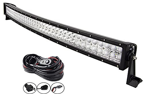 AUXTINGS 107 cm 240W gebogen Kombination aus Flutlicht und punktgenauem Strahler, LED Leuchte Nebelleuchte,Off-Road Beleuchtung für SUV UTE ATV 4x4 Boot