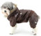 Zunea Overall Schneeanzug mit Kapuze für Kleine Hunde Wasserdichter Wintermäntel Fleece Warm Kapuzenpullis Haustier Welpen Kleidung Chihuahua Yorkie Katzen Hundebekleidung Braun M