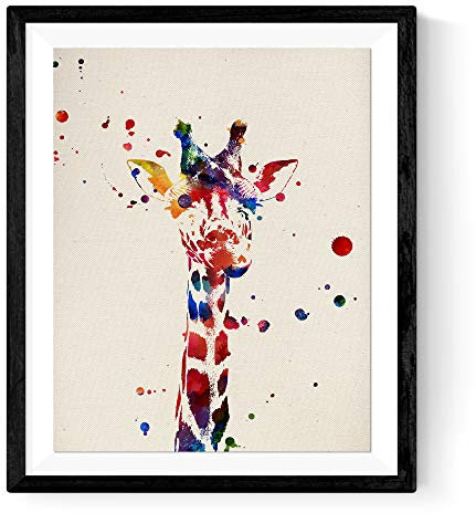 Nacnic Plakat Giraffe 2 Aquarellentwurf. Mischen Sie mit Aquarell-Stylesheets für die Innendekoration. A4-Format