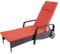 Mendler Poly-Rattan Sonnenliege Carrara, Relaxliege Gartenliege Liege, Alu - anthrazit, Kissen Terracotta