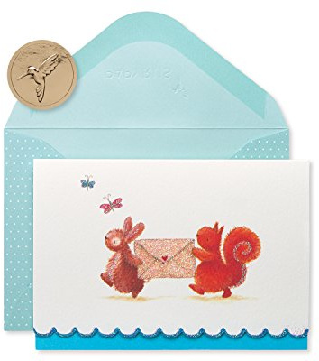 Papyrus Blank Cards with Envelopes, Bunny & Squirrel (14-Count)