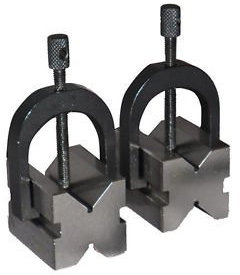 V-Block and Clamp Set Hardened Steel 90 Degree Angle 1 5/8 x 1 1/4 x 1 1/4 - Vee Block Set