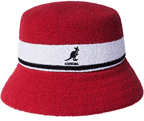 Kangol Bermuda Fischerhut mit Streifen - Scharlachrot - S