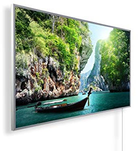 Könighaus 1000W Infrarotheizung mit Bild in HD Qualität ✓ inkl. Smart Thermostat ✓ 5 Jahre Garantie ✓ Doppelter überhitzungsschutz ✓ Infrarot Wandheizung ✓ Motiv: 31. Raylay Strand