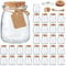 Lot de 30 mini bocaux en verre avec couvercles en liège pour yaourt pudding en verre conteneurs en verre avec couvercles bocaux Mason Jar pour dragées de mariage pot de miel avec étiquette et ficelle