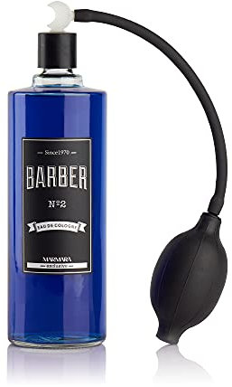 BARBER MARMARA No.2 Eau de Cologne Herren mit Ballpumpe Zerstäuber im Glas Flacon 1x 500ml - After Shave Men - Duftwasser - Rasierwasser Männer - Erfrischt kühlt - Barbershop Spray - Body Spray