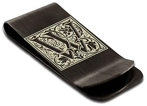 Edelstahl-Geldklammer für Männer, Vater, Jungen, Freund, Vater, Blumenmuster, Briefkasten, Monogramm, Geldbörse, Bargeldkartenhalter mit personalisierter individueller Gravur, metall, Ohne Edelstein.