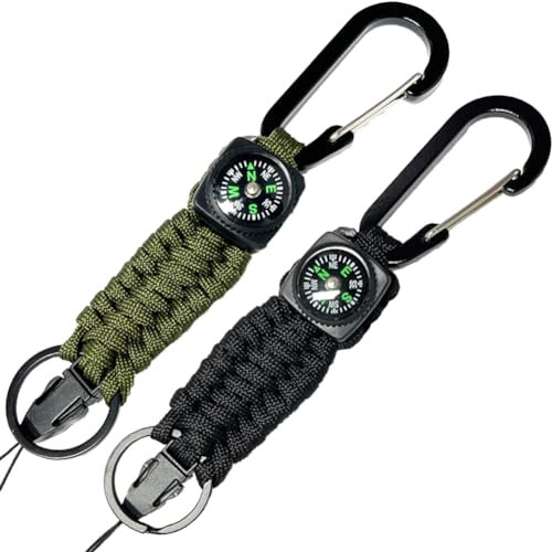 Dream HorseX Schlüsselanhänger Outdoor Camping mit Karabinerhaken 2 Stück,Karabinerhaken + Seil, für für Wandern, Outdoor, Camping und als Gadget Zum Überleben